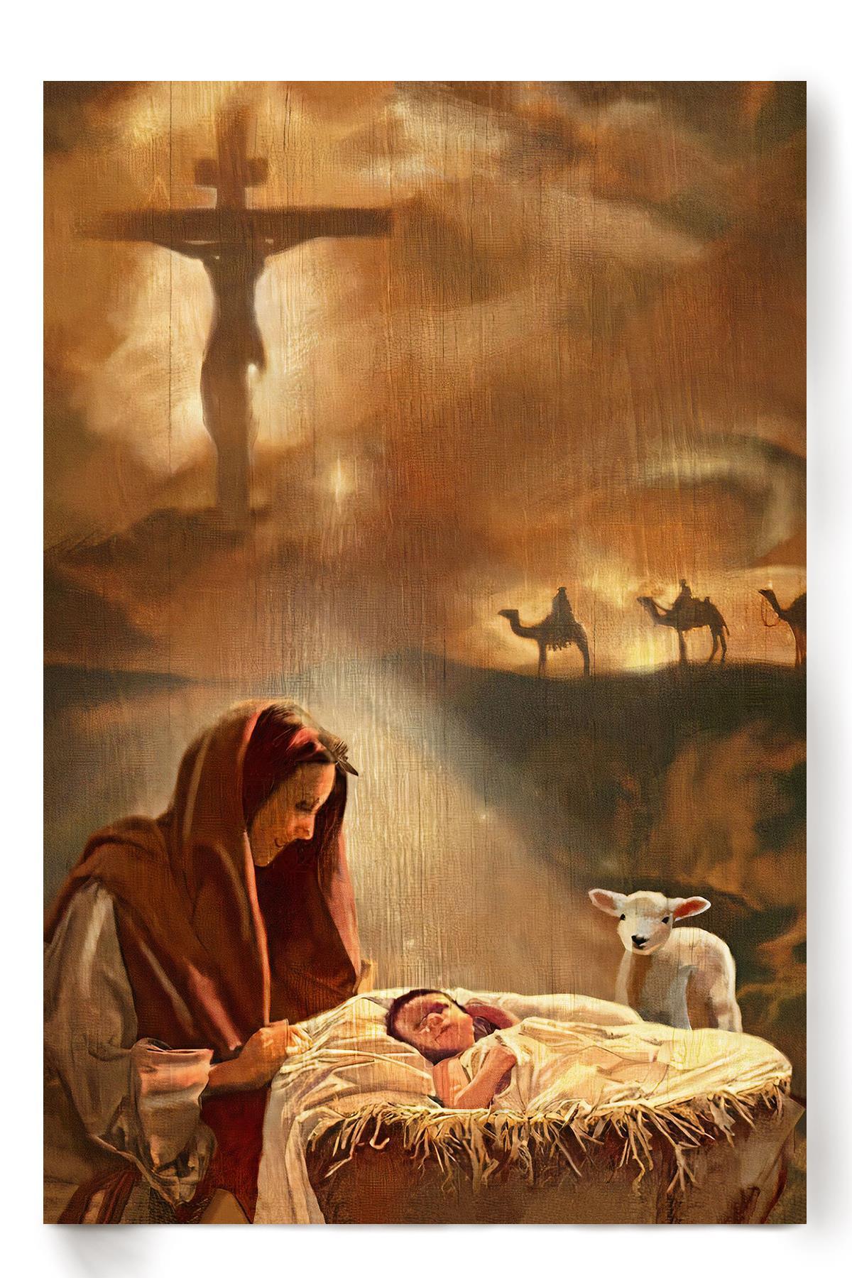 Birth Of A Child Christian Wall Art Gift For Son Of God Christmas Decor Poster