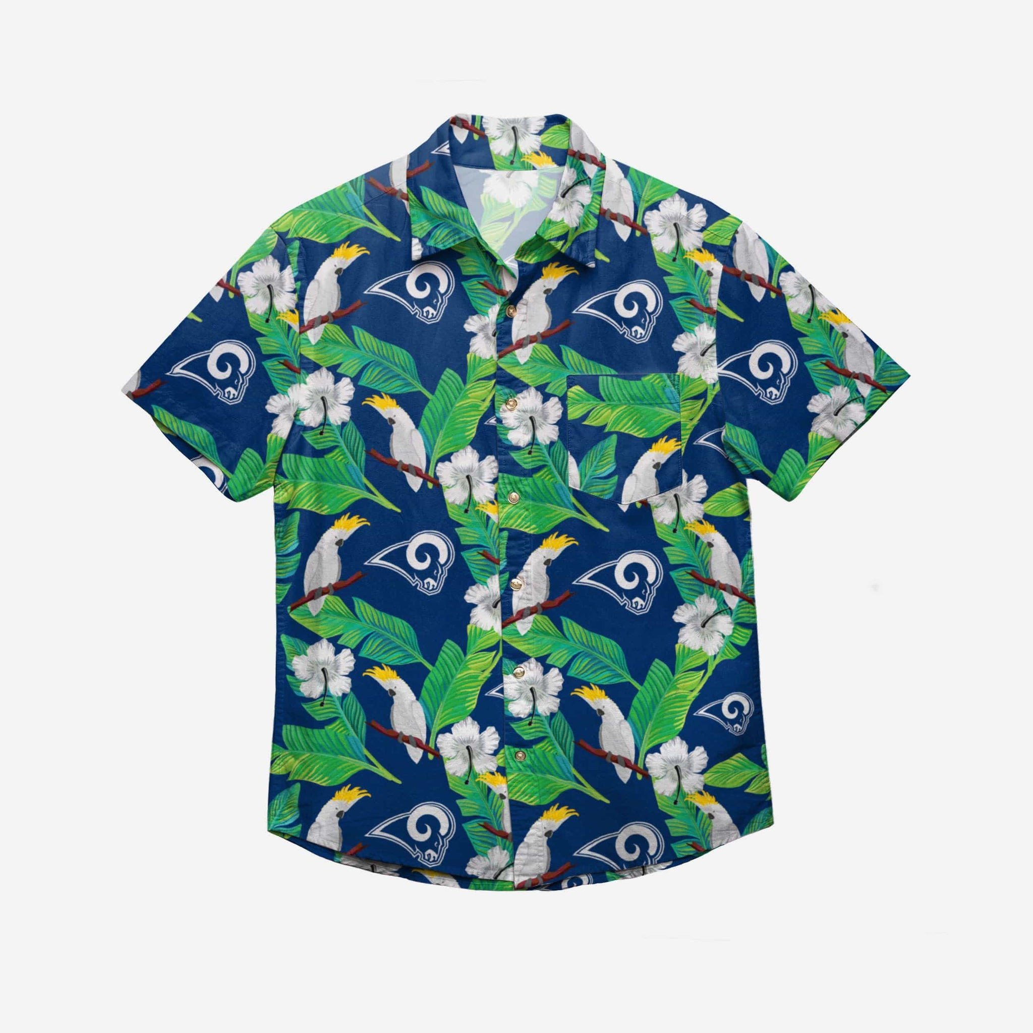 Los Angeles Rams Floral Button Up Hawaii Shirt Ha83185