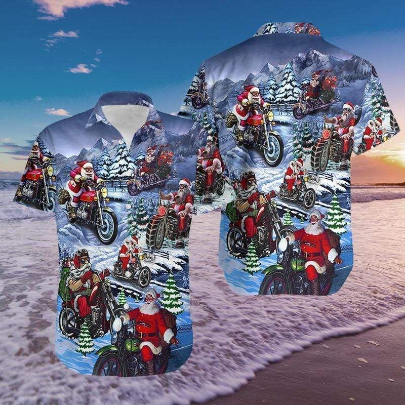 High Quality Hawaii Aloha Shirts Christmas Driving With Santa Claus Dh Ha73913