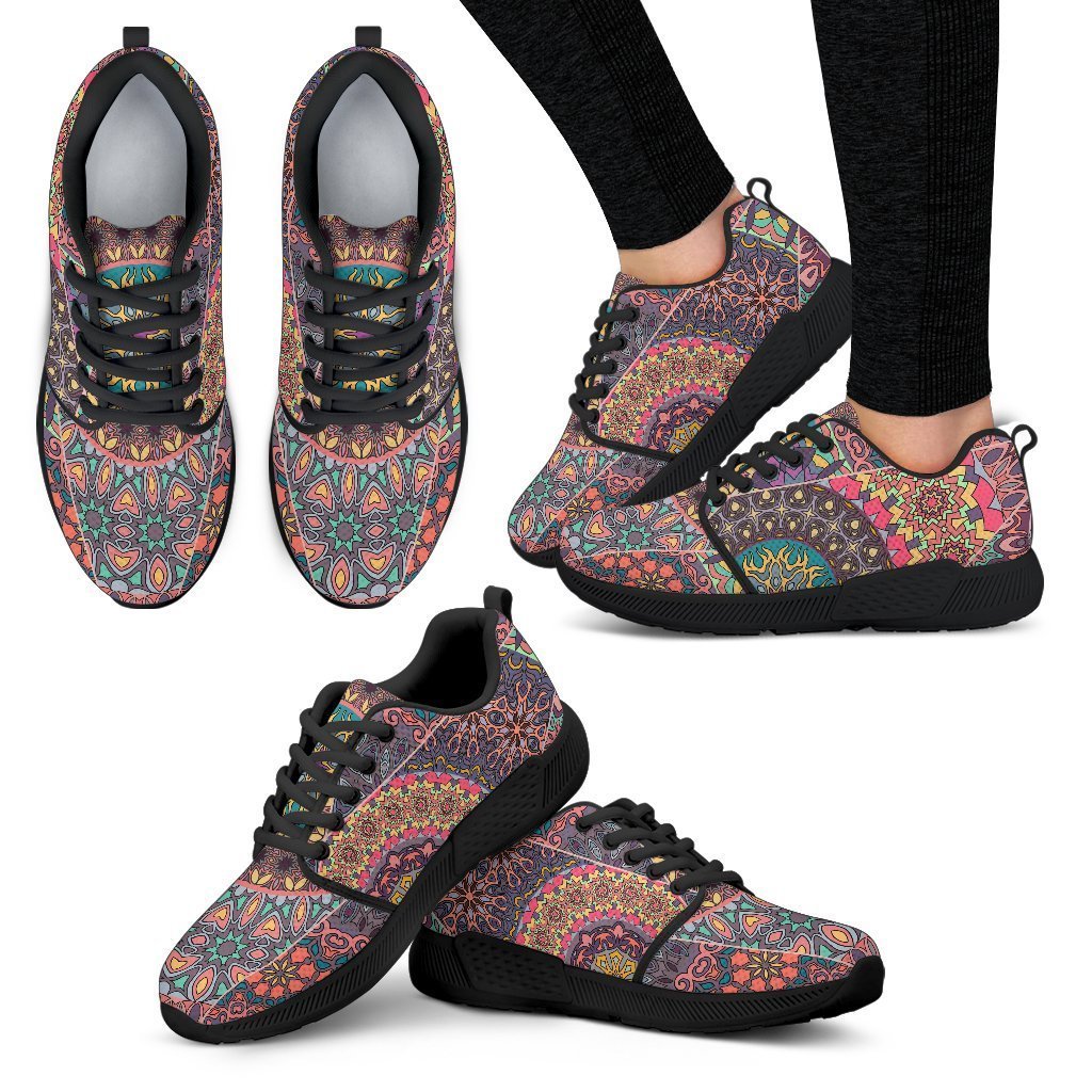 Vintage Bohemian Floral Mandala Print Women’S Athletic Shoes