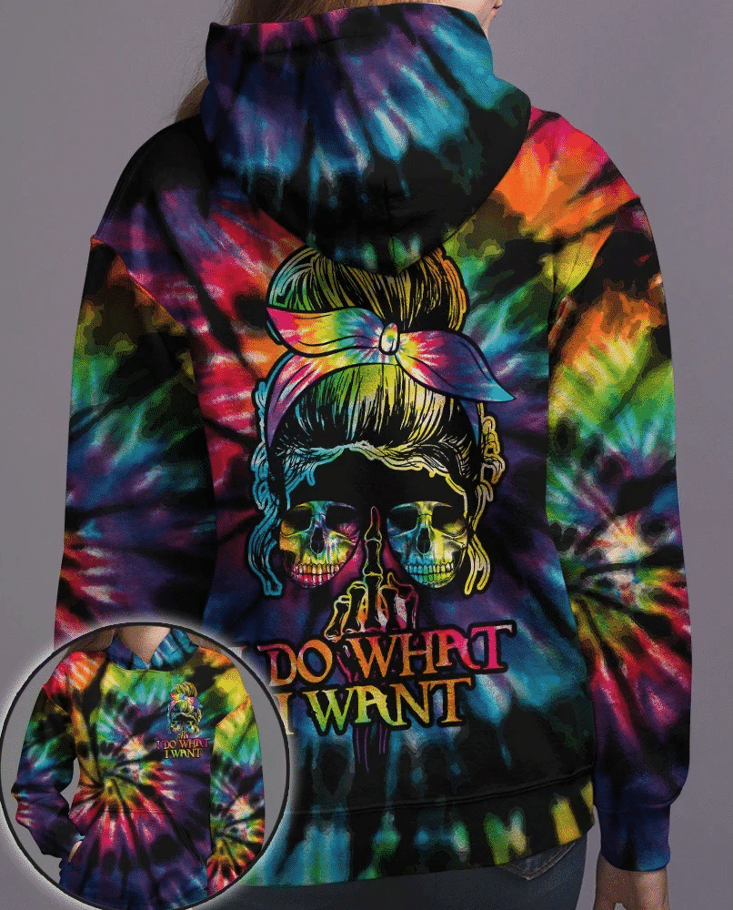 Skull Tie Dye I Do What I Want Hoodie 3D #Kv