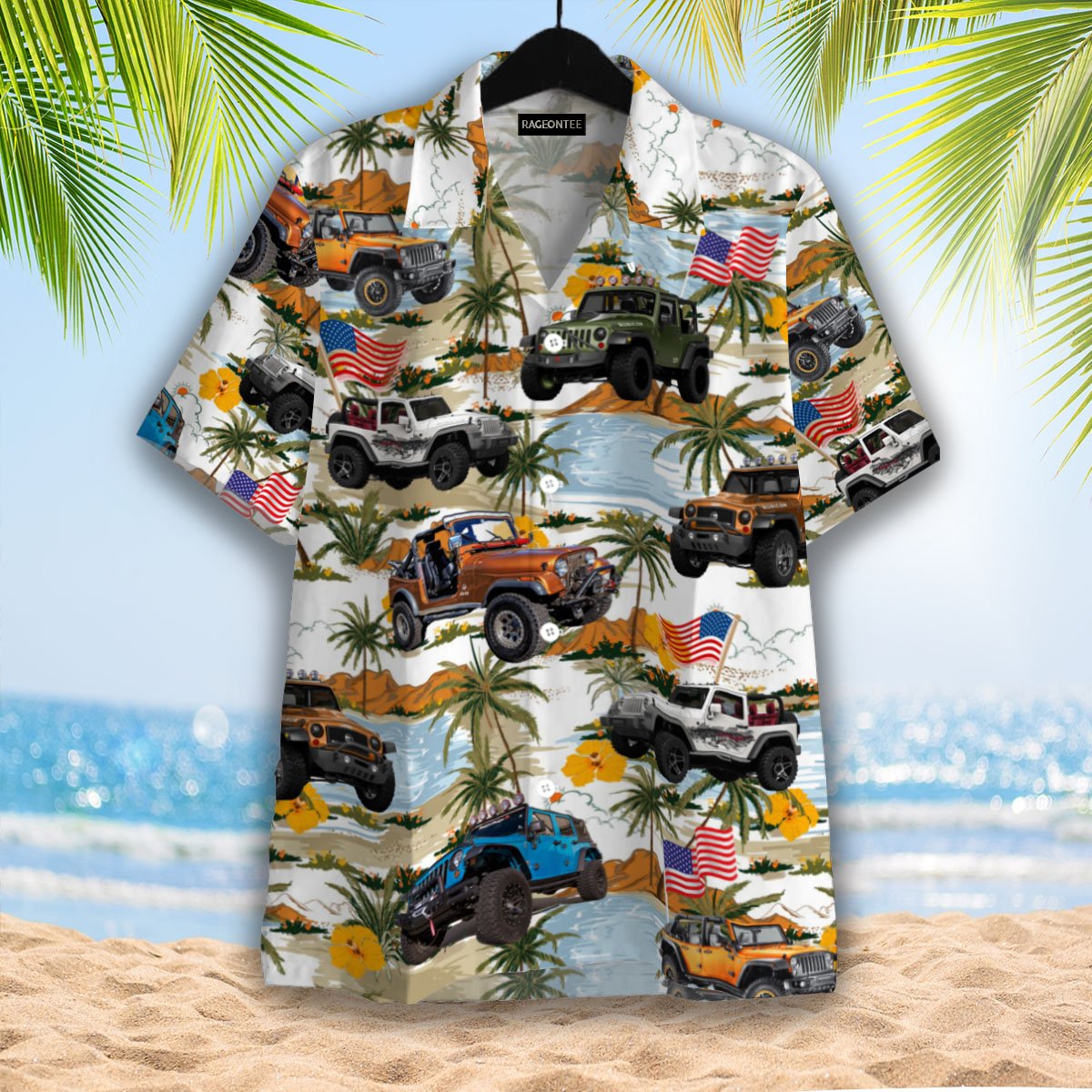 American Flag Jeep Car Hawaiian Shirt | Unisex | Adult | Hw4930