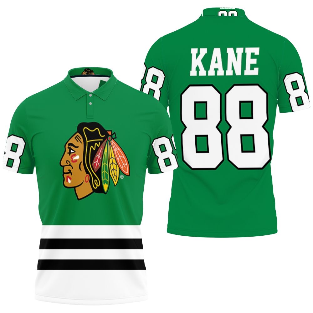 Chicago Blackhawks 88 Kane Jersey Inspired Polo Shirt