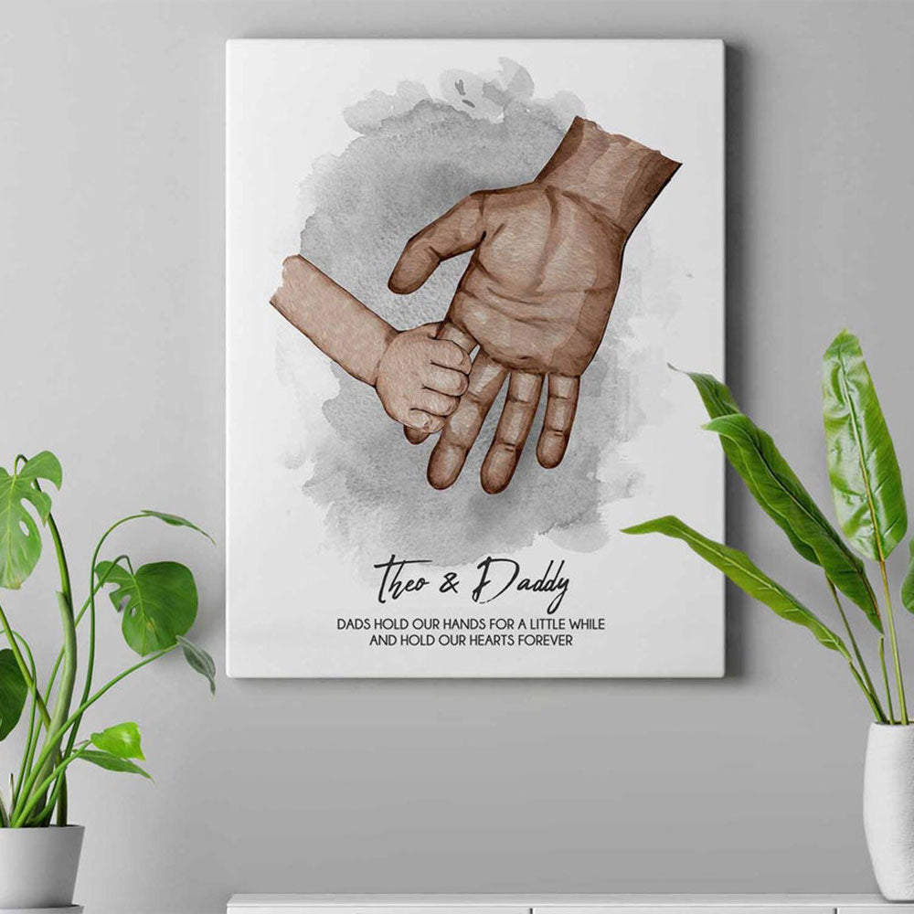 Personalized Gift For New Dad First-Time Dad Gift Holding Hands Poster ...