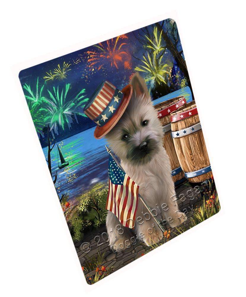 4Th Of July Independence Day Fireworks Cairn Terrier Dog At The Lake Blanket Blnkt74622