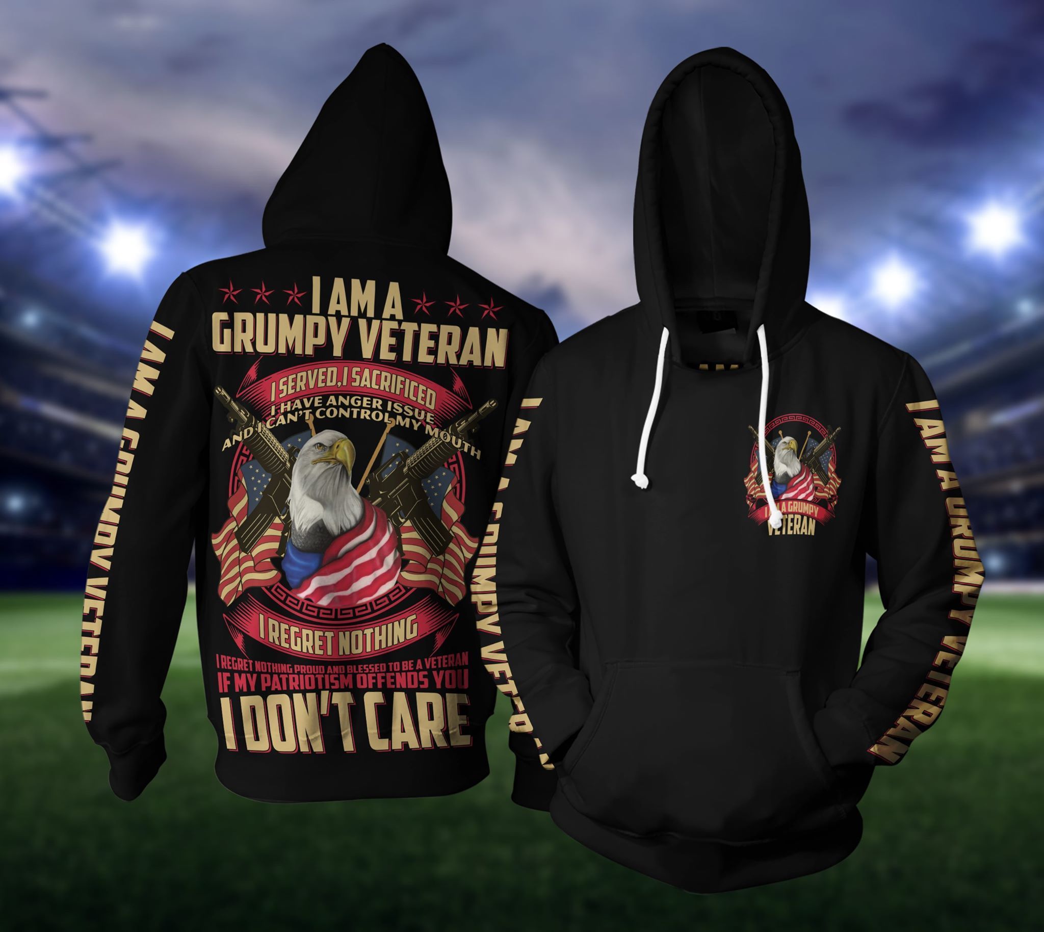 NNA130610 Veteran 3D Hoodie