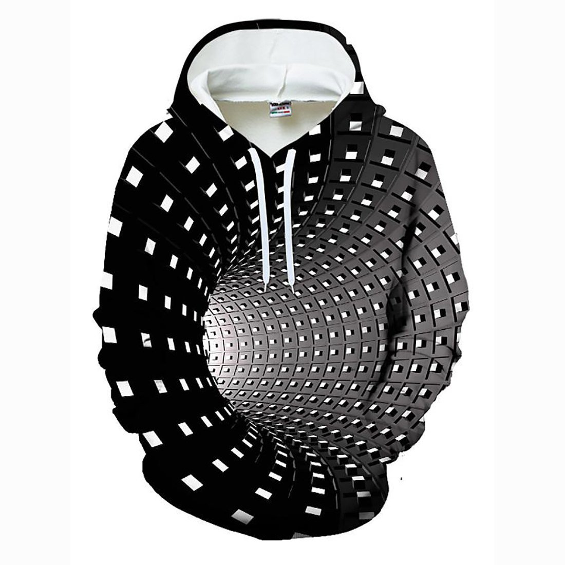 3D Printed Geometric Color Block Hoodie – Hooded Casual Basic Pullover