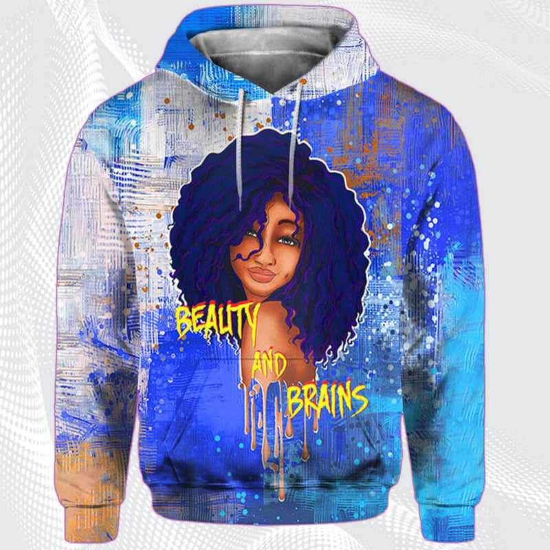 Beautiful Melanin Girl Beauty And Brains 3D All Over Print | For Men & Women | Ho7063