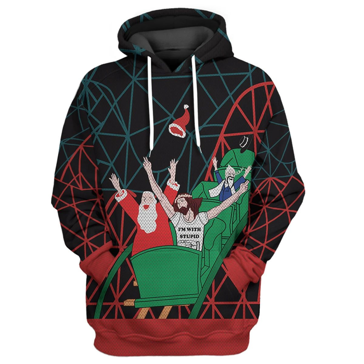 3D Christmas Ugly Santa And Jesus Jumper Custom Hoodie