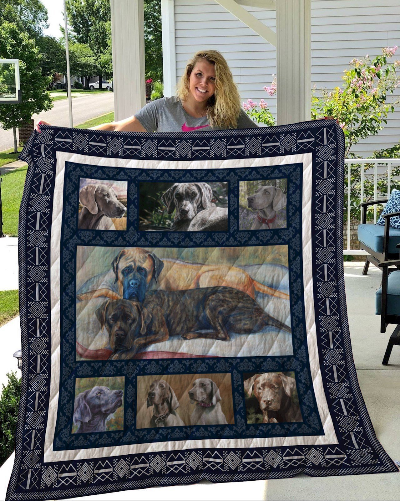 Weimaraner Quilt Blanket