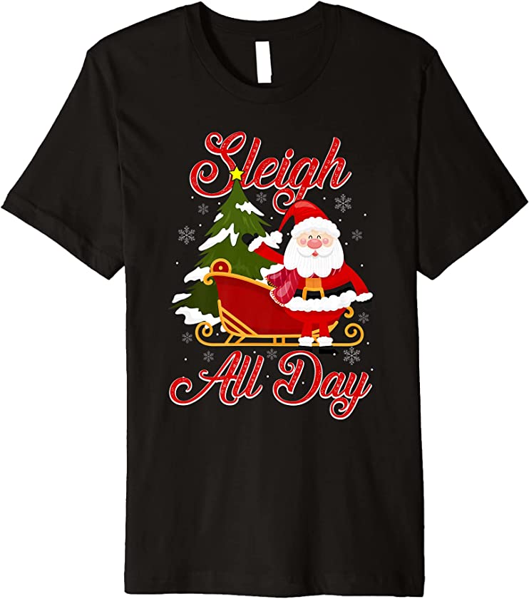 Santa Claus Sleigh Toys Black African American Christmas Premium T-Shirt