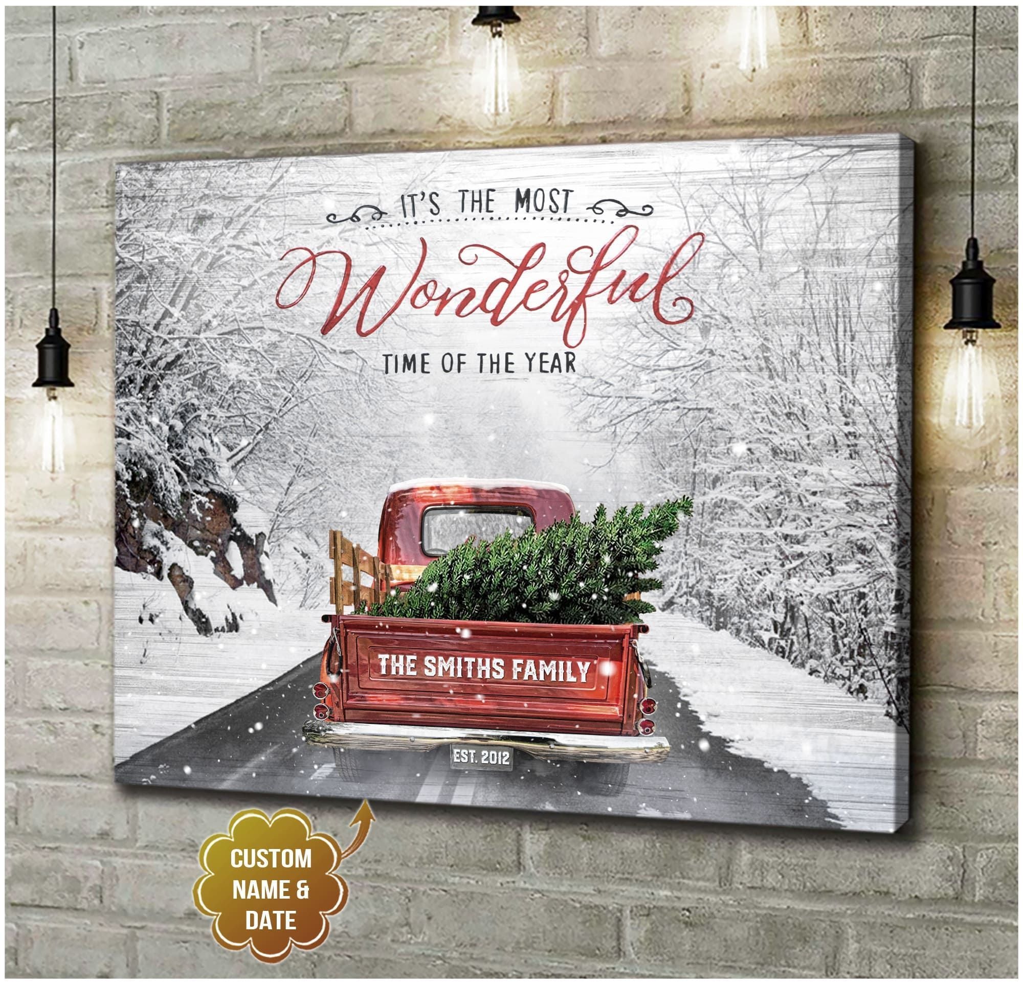 Custom Canvas Prints Personalized Gifts Christmas Gifts Its The Most Wonderful Time Of The Year Gift For Family, Wall Art Decor, Canvas Print, Home Decor