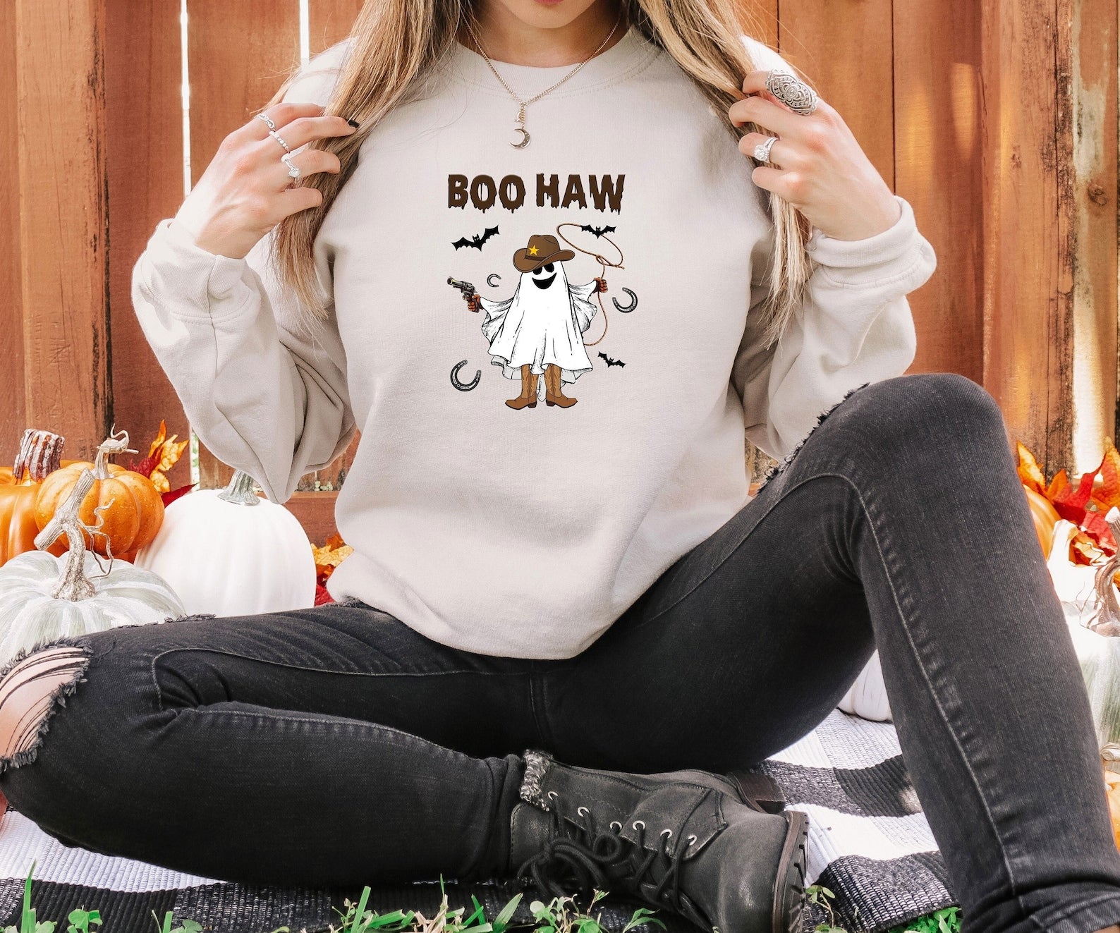 Halloween Boo Haw Sweatshirt Halloween 2D Crewneck Sweatshirt All Over Print Sweatshirt For Women Sweatshirt For Men Sws4194