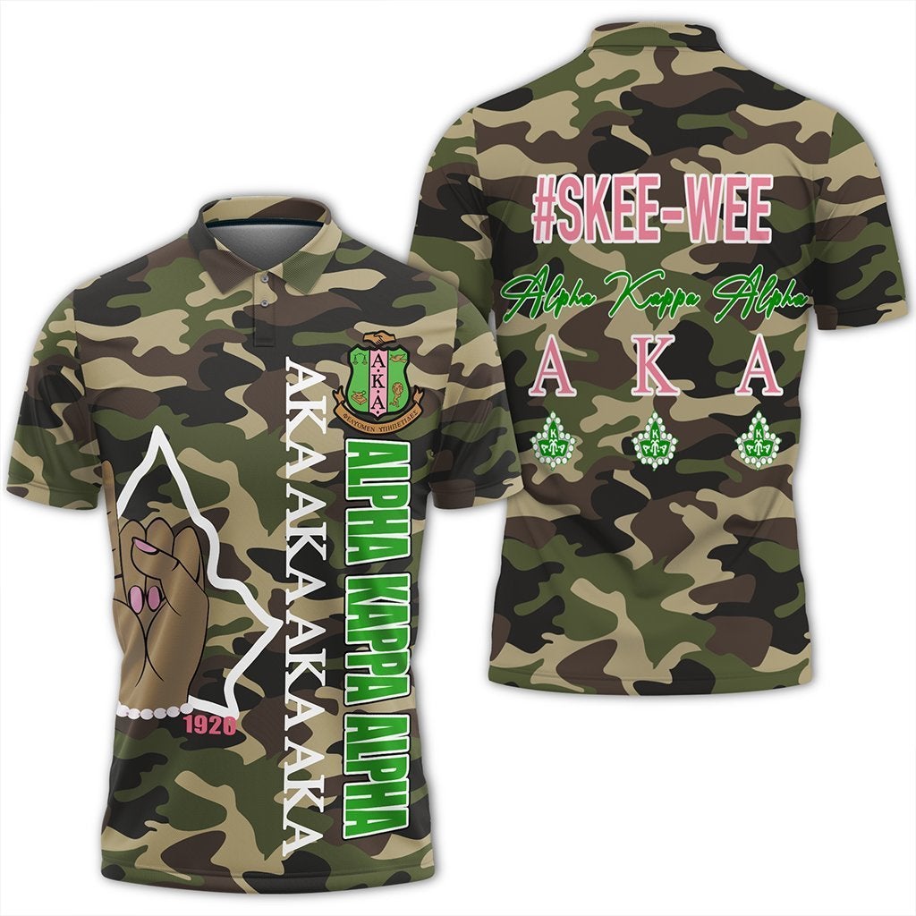 Alpha Kappa Alpha Camouflage Style Polo Shirt