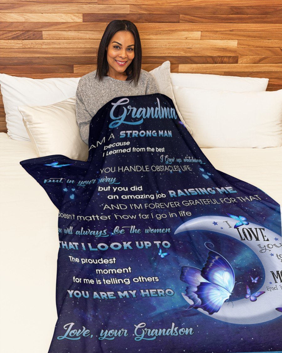 You’re My Hero Fleece Blanket, Best Mother’s Day Gift Ideas, Mother’s Day Gift From Grandson To Grandma, Home Decor Bedding Couch Sofa Soft and Comfy Cozy