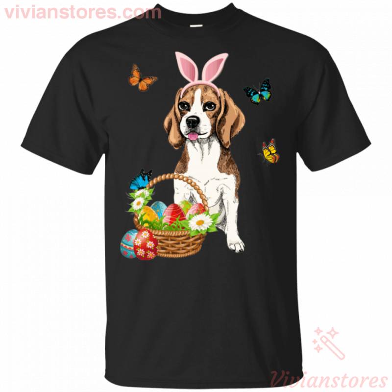 Beagle Bunny Hat Rabbit Easter Day Eggs Funny Gift Shirt VA03