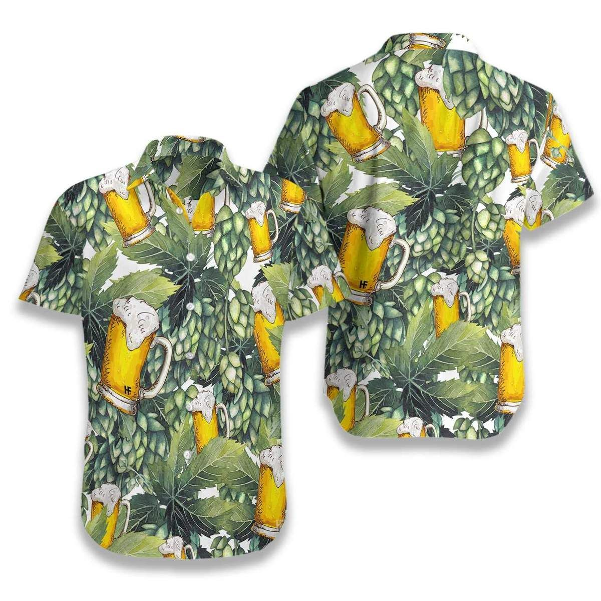 Hops And Craft Beer Green Yellow Hawaii Shirt For Men Women Adult Ha99259