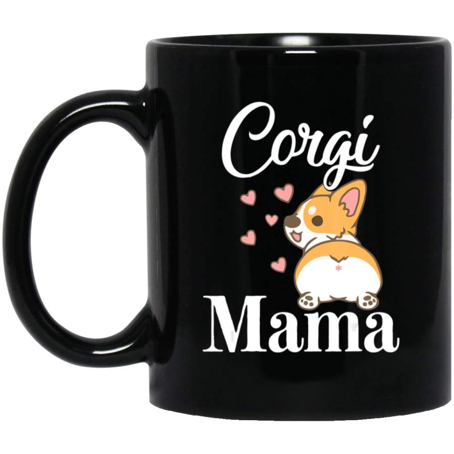 Corgi Mom Puppy Mom Gift For Mom Dog Owner Animal Black Mug Pet Owner, Dog Dad Mom Lover, Best Friends Gifts Funny Sayings Slogan Cute