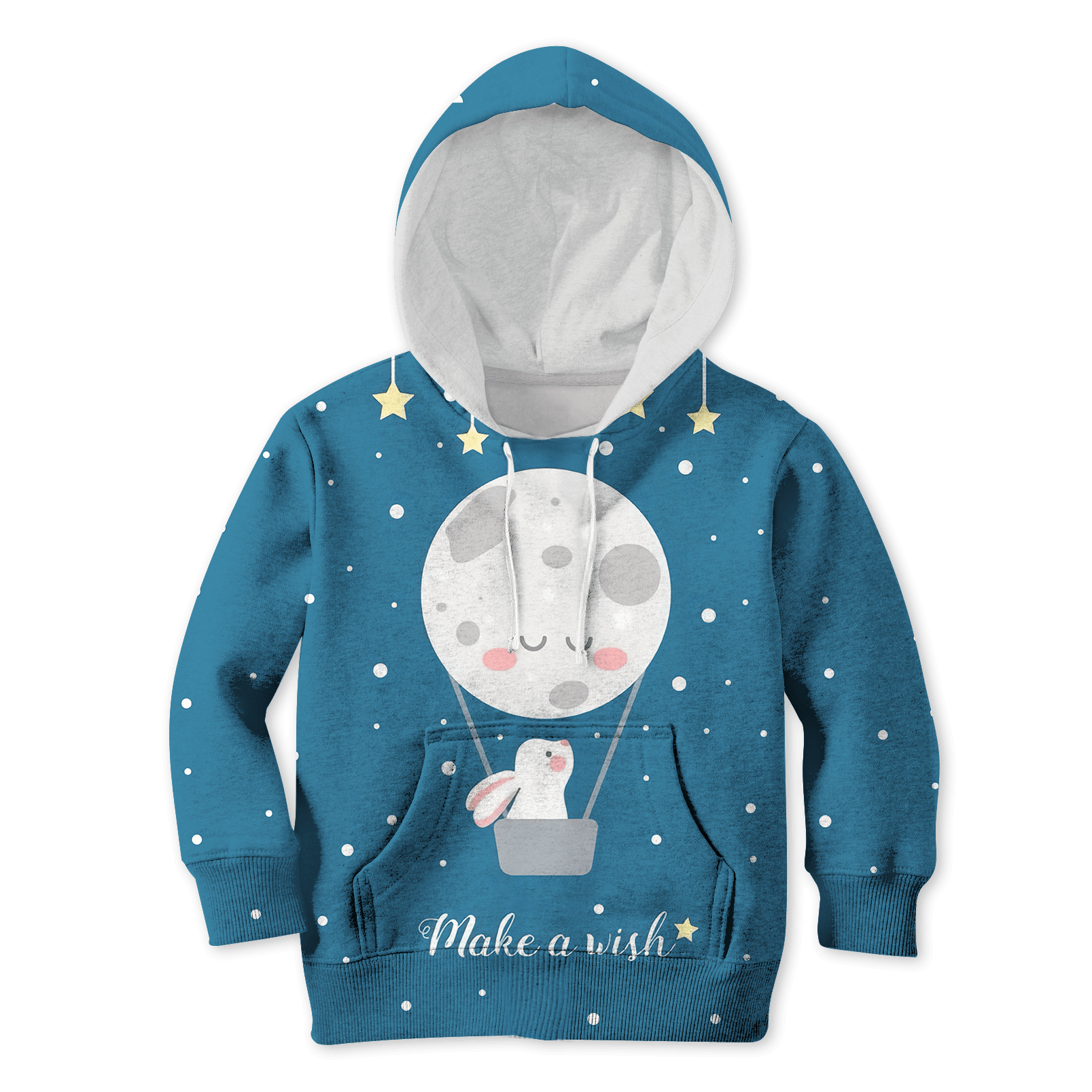 Rabbit Makes A Wish In Moonlight Custom Hoodies T-Shirt Apparel