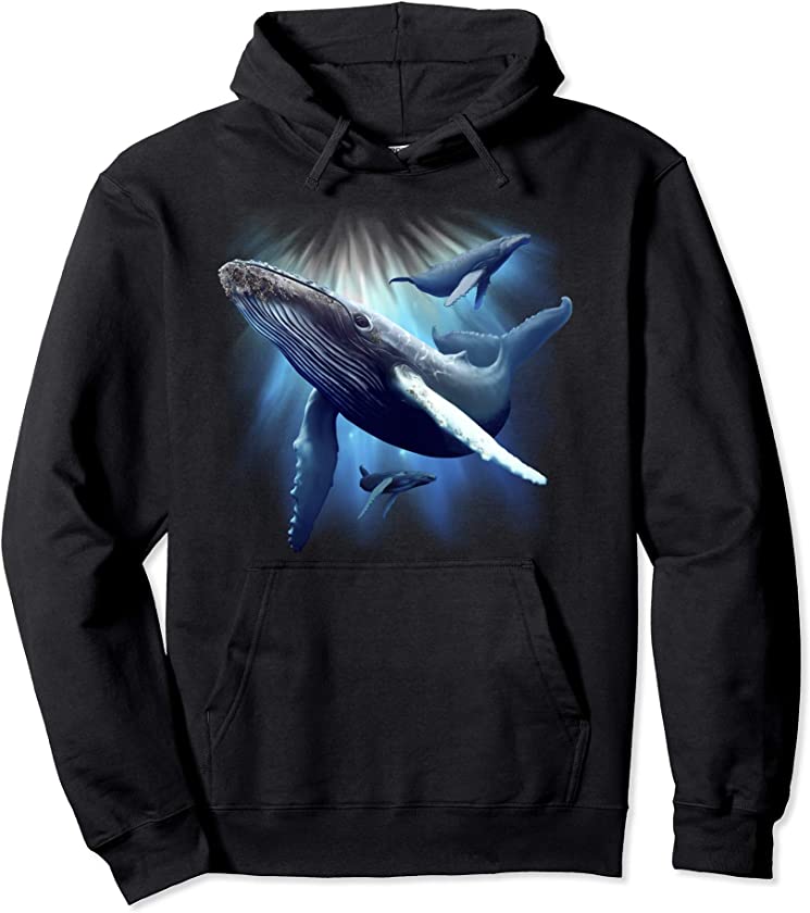 Blue Whale Humpback Marine Sea Animal Ocean Save Whales Pullover Hoodie