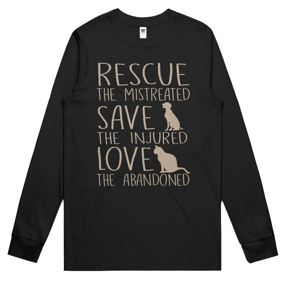 Rescue Save Love – Cute Animal Rescue Dog Cat Lovers Long Sleeve T Shirts