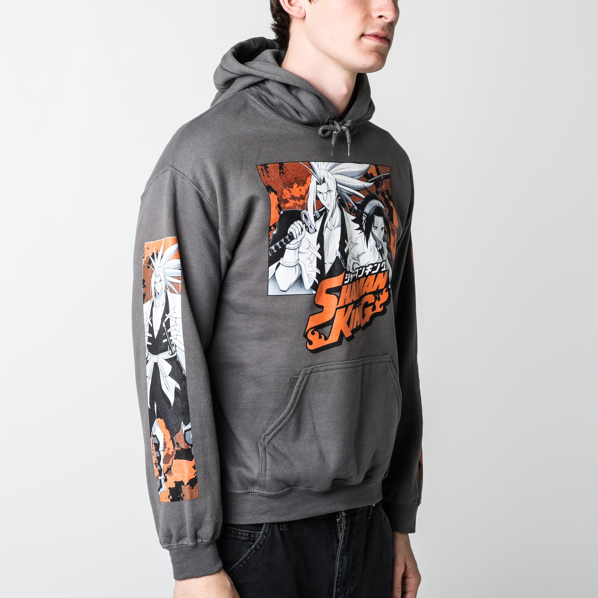 Yoh And Amidamaru Charcoal Hoodie