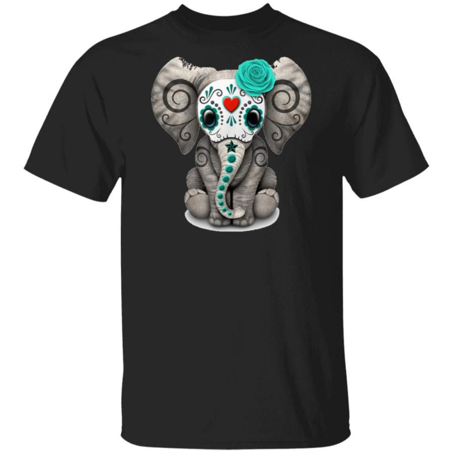 Sugar Skull Elephant Day Of The Dead Dia De Los Muertos Halloween Shirt