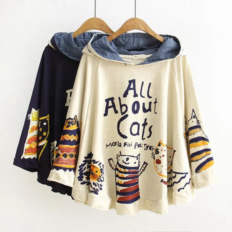 All About Cats Kawaii Loose Hoodie