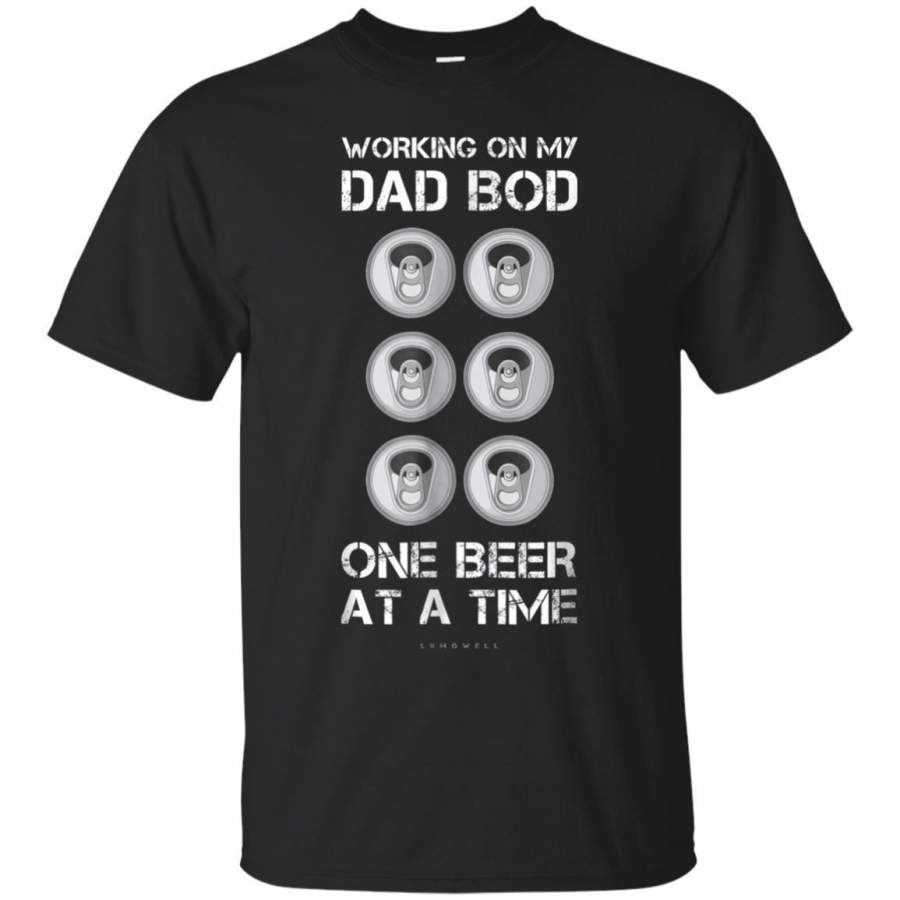 AGR Mens Working On My Dad Bod Gym Tshirt Funny Beer Six Pack Abs Tee Jaq T-shirt