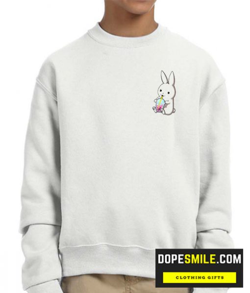 Cute Boba Loving Bunny cool Sweatshirt