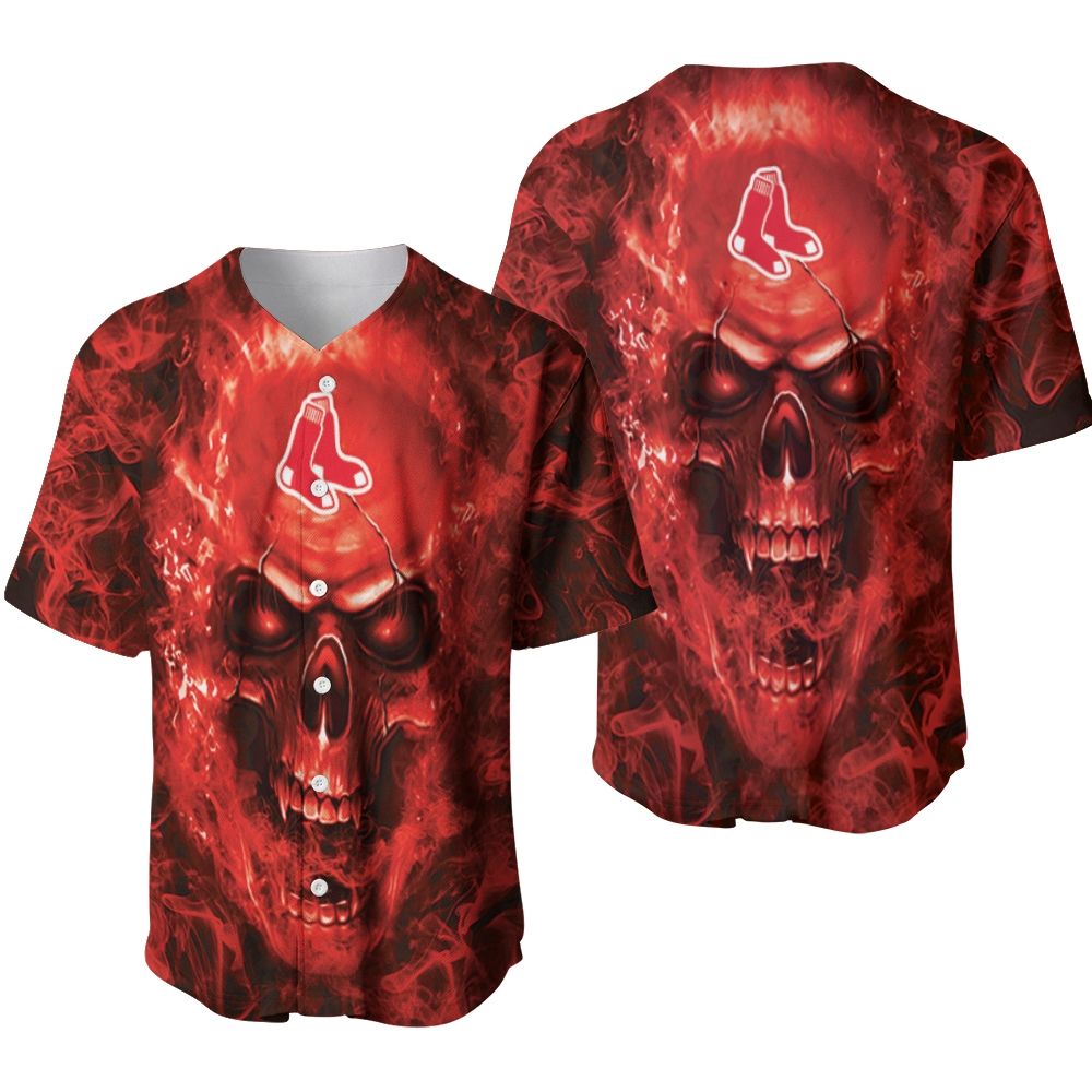 Boston Red Sox MLB Fan Skull Baseball Jersey