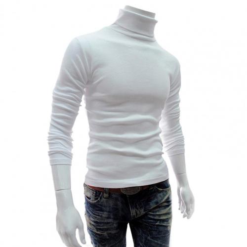 2021New Long Sleeve Turtleneck Men Pullover Soft Solid Color Stretchy Knitted Shirt for Autumn Winter Breathable And Soft Touch alx