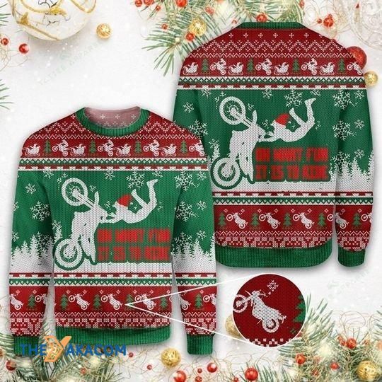 Christmas Patterns With Dirtbike Oh What Fun It Is To Ride Gift For Christmas Ugly Christmas Sweater