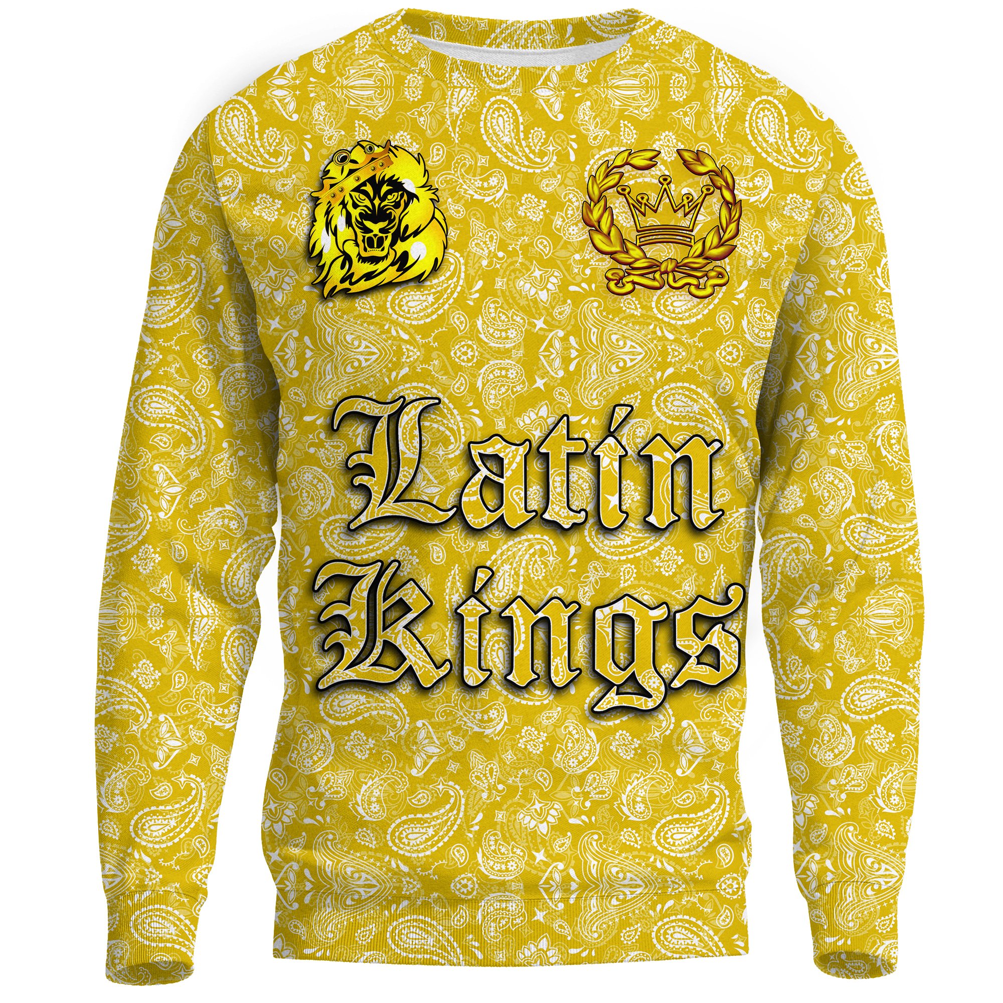 (Custom) Latin Kings Sweatshirt Yellow Bandana A31