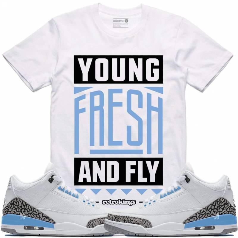 Air Jordan Retro Unc Elephant Cement Sneaker T-Shirt Young Fresh Rk