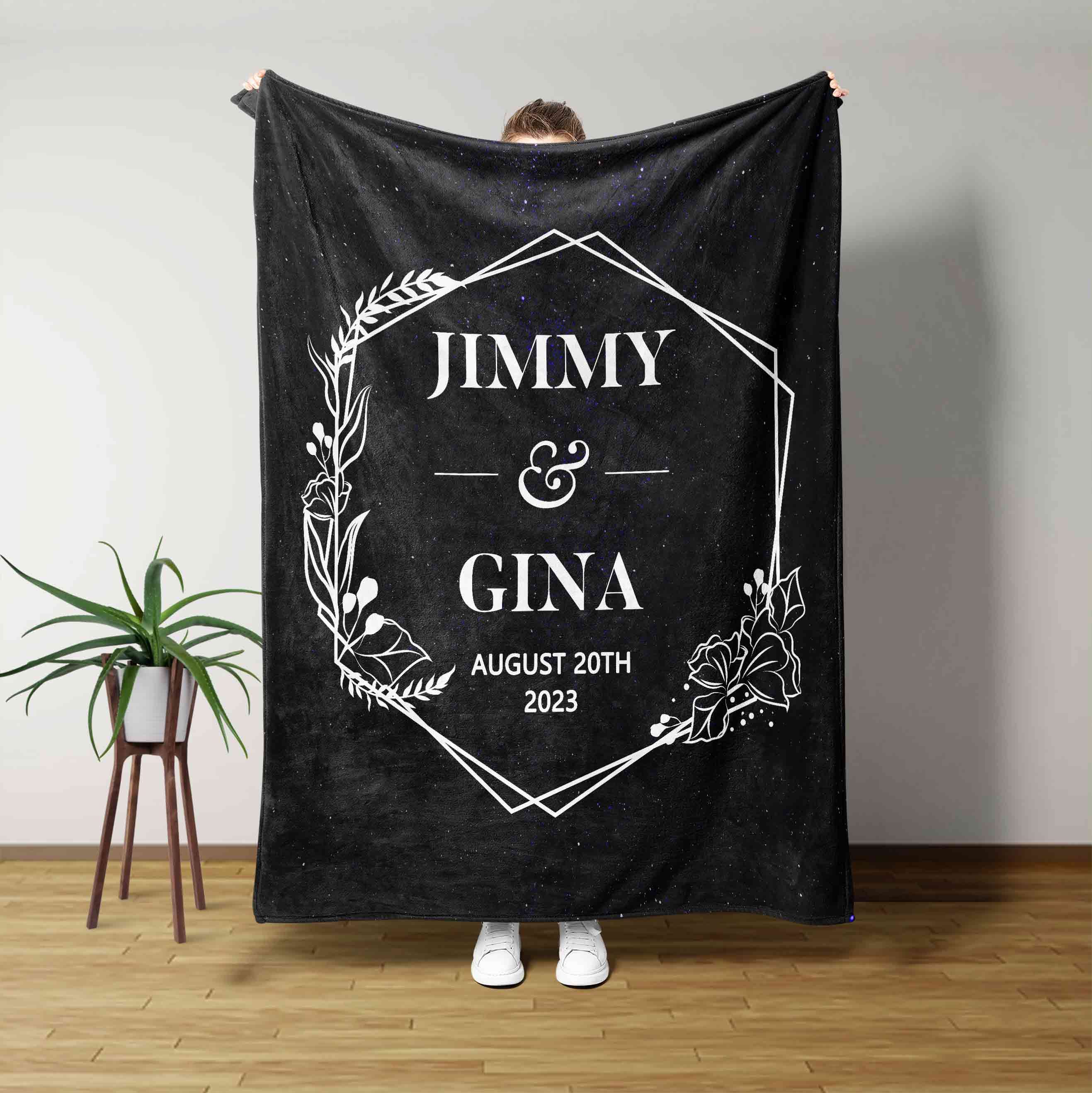 Personalized Name Blanket For Couple, Anniversary Blanket, Valentine Blanket, Gift Blanket Realtorgift