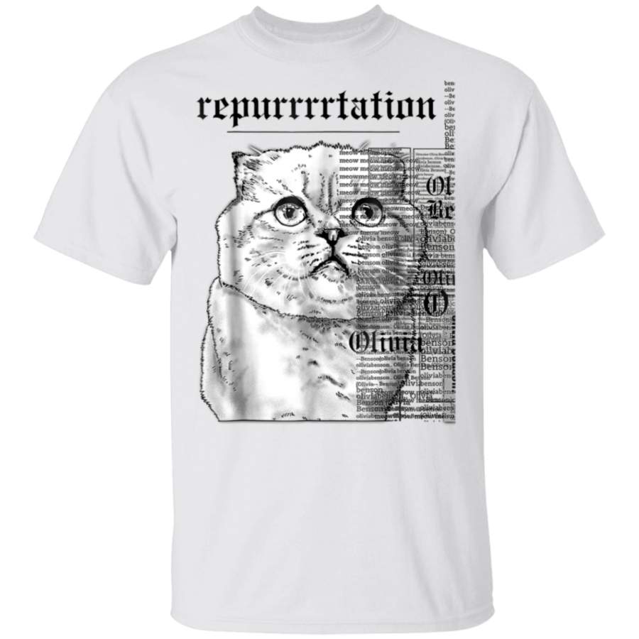 Taylor White Cat Tee Swift Rep Tour T-Shirt