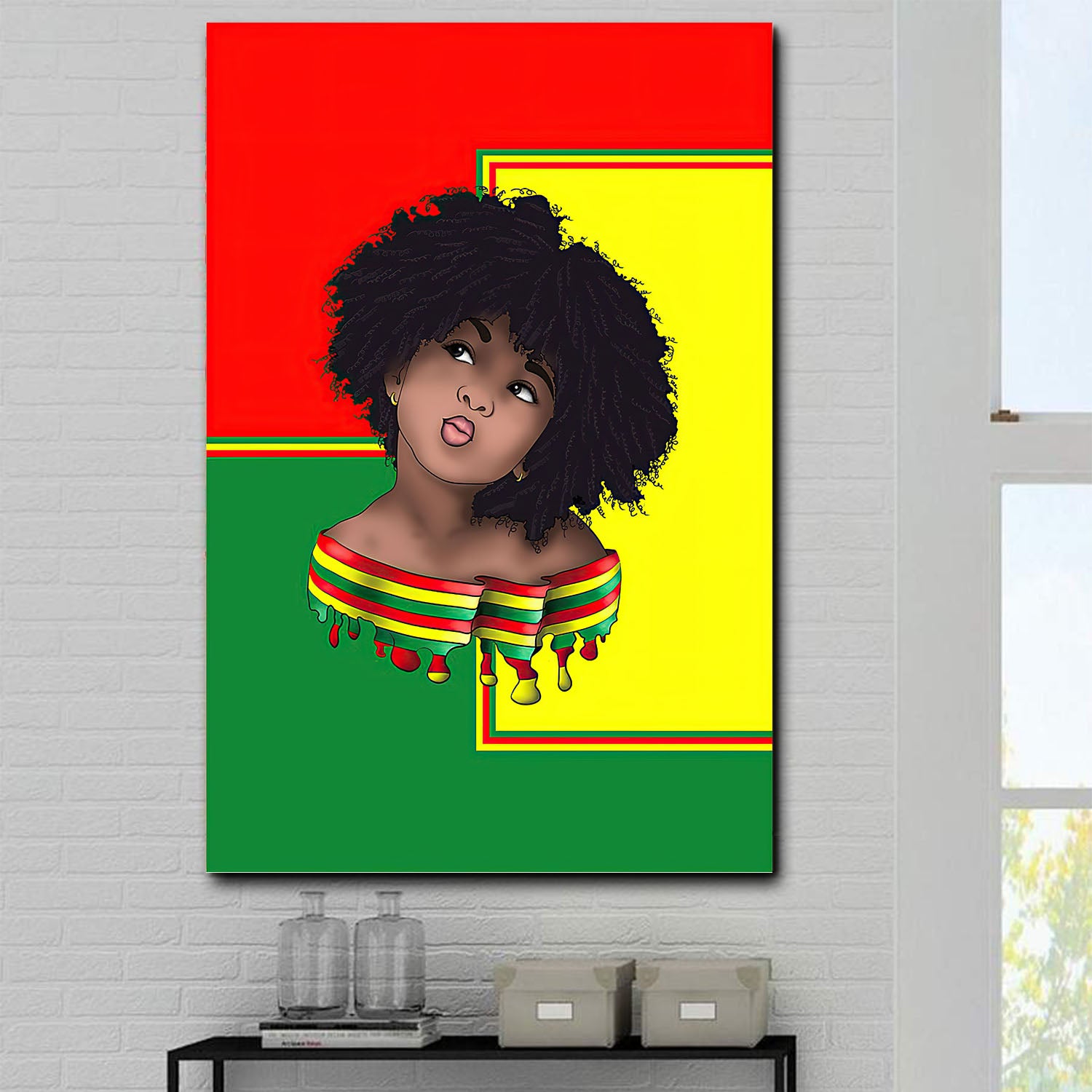 African American Cartoon Poster Melanin Chibi Girl African Poster For The Wall