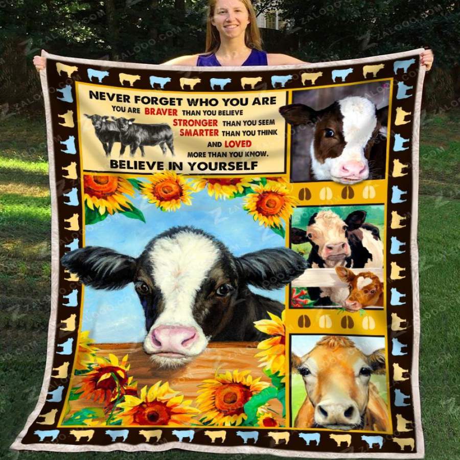 Cow Blanket Gift For Boy Believe In Yourself