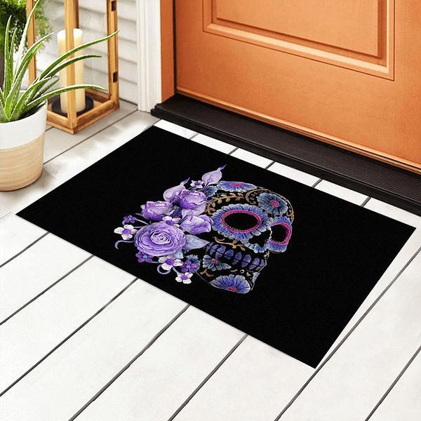 Day Of The Dead Skull  Floor Rug Housewarming Gift Home Living Home Decor Funny Indoor Outdoor Doormat Floor Mat Funny Gift Ideas