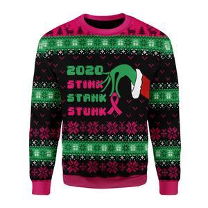 Stink Stank Stunk Breast Cancer Ugly Christmas Sweater | Unisex | Full Size | Adult | Colorful | US3304