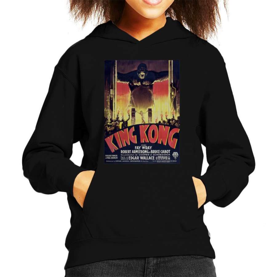 King Kong 1933 Movie Poster Kid’s Hooded Sweatshirt