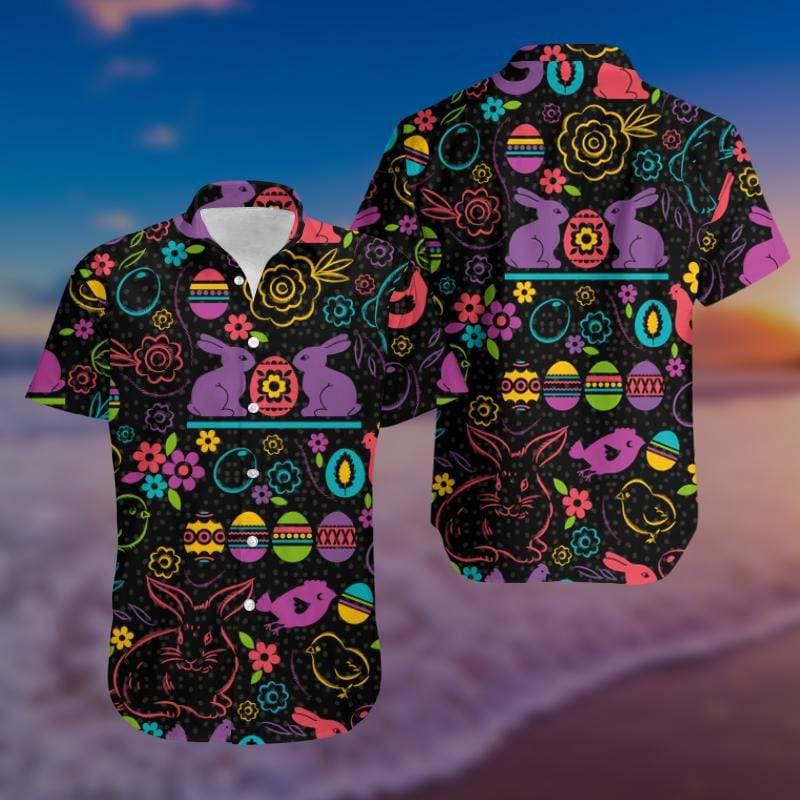 Happy Easter Black Hawaii Shirt For Men Women Ha4246