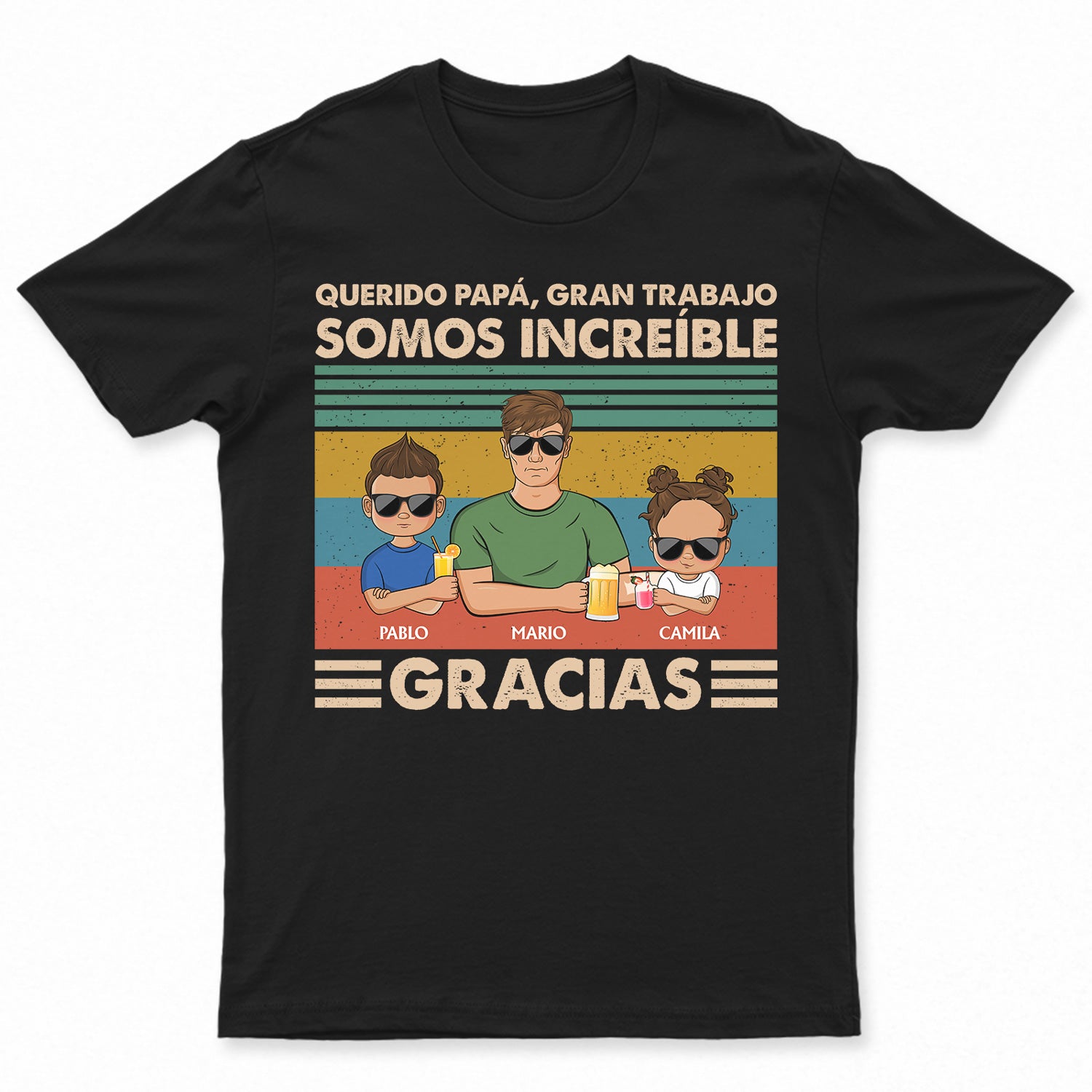 Querido Papá Gran Trabajo Somos Increíble Gracias Joven – T Shirt Personalizado