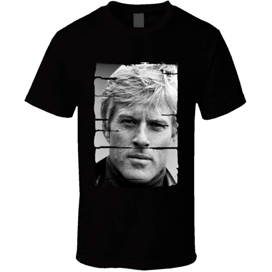 Robert Redford Actor Celebrity Tribute Poster Worn Look Movie T Shirt