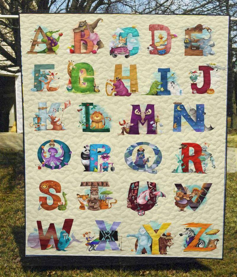 Adorable Animal Alphabet Quilt Blanket