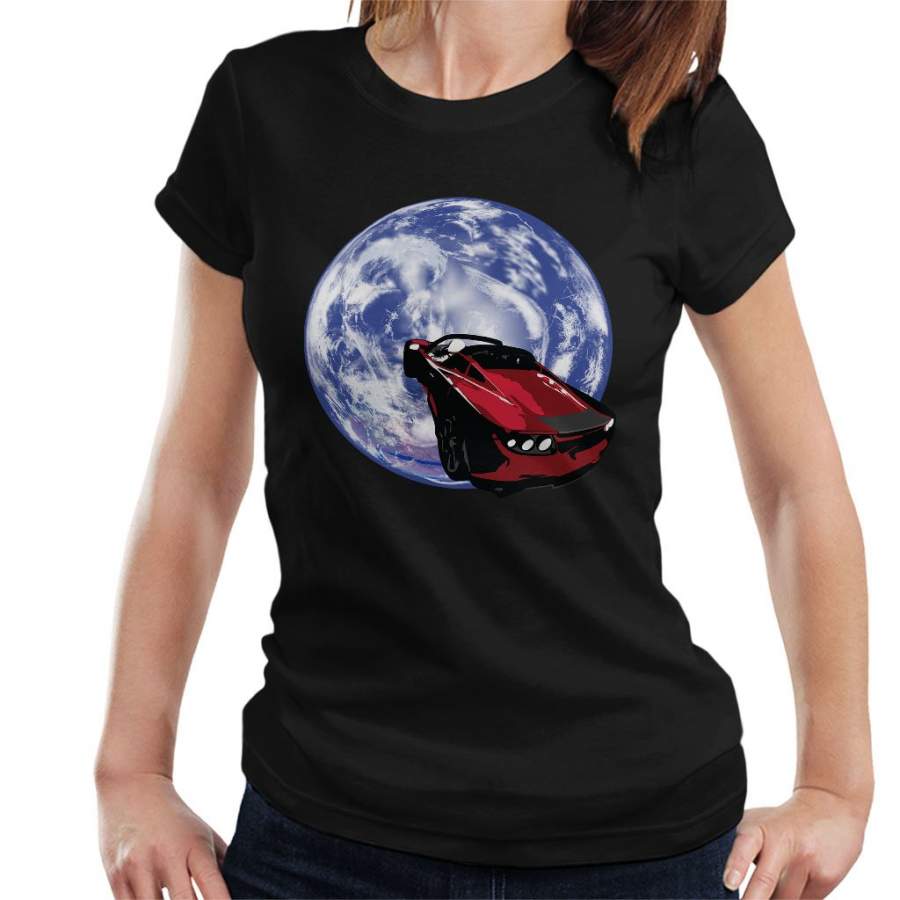 SpaceX Falcon Heavy Launch Tesla Roadster In Space Women’s T-Shirt