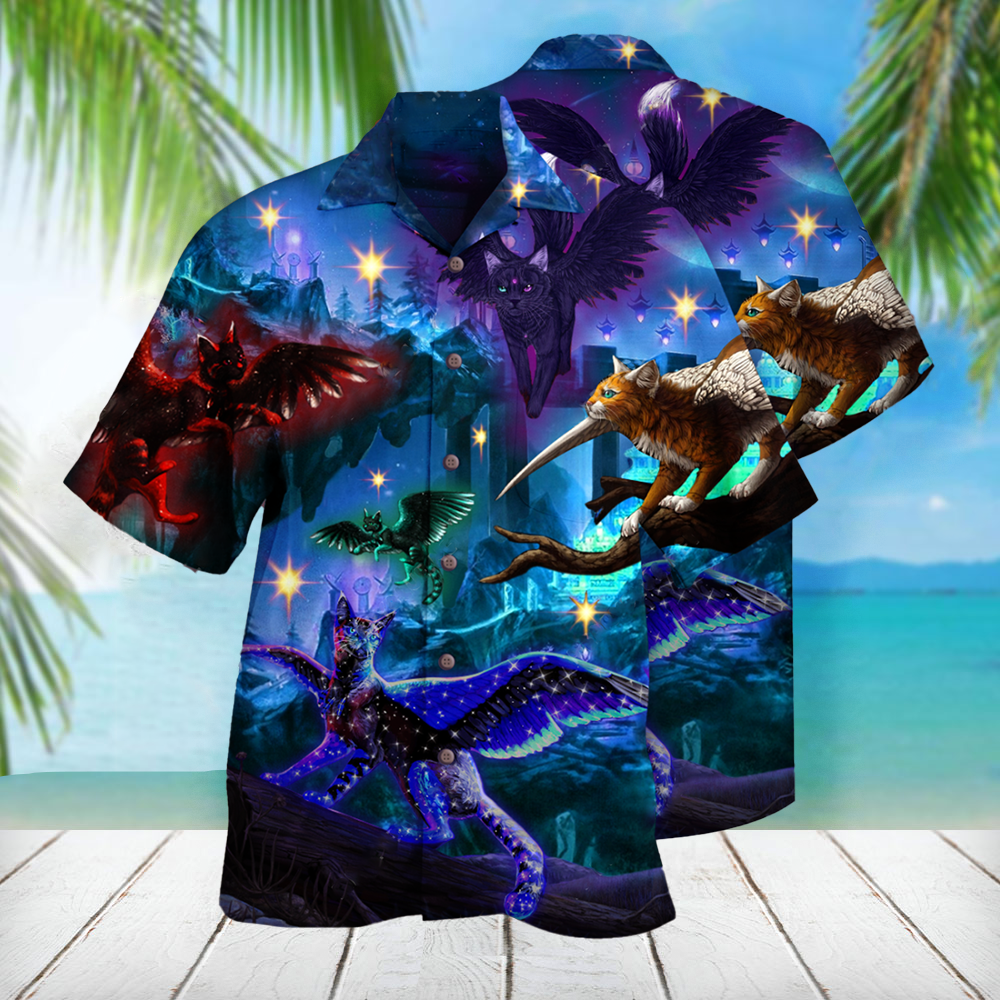 Mysterious Winged Cats Hawaii Shirt Ha55128