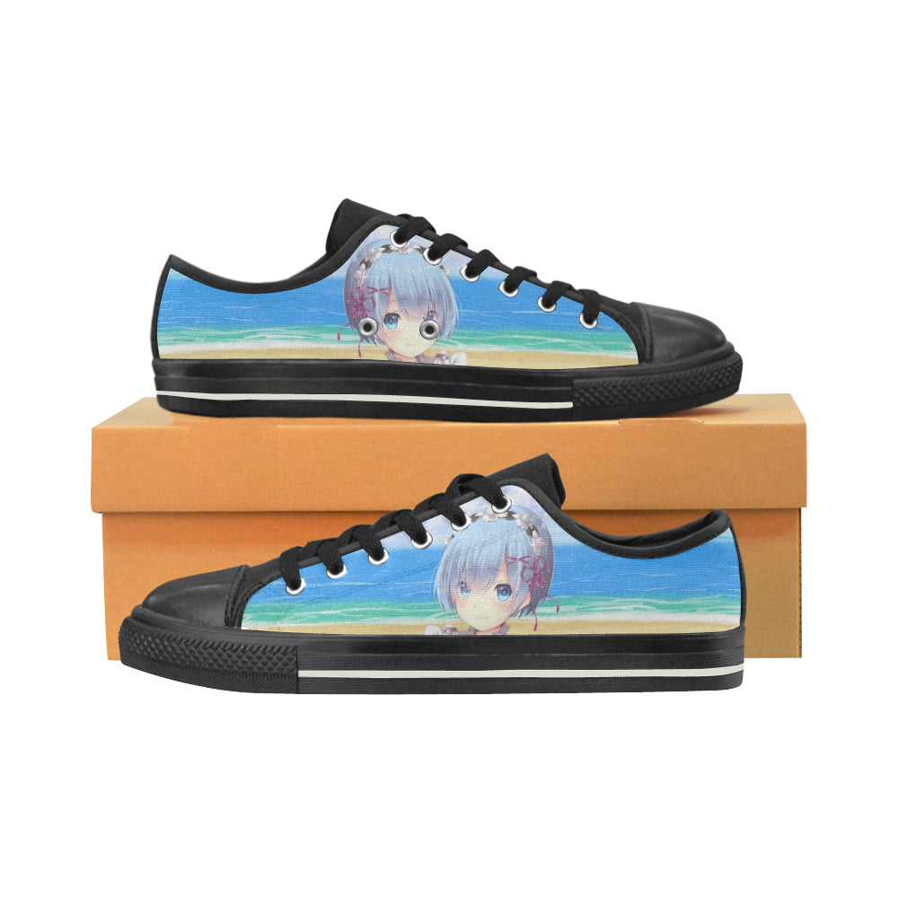 Rem Waifu Black Canvas Women’s Shoes/Large Size