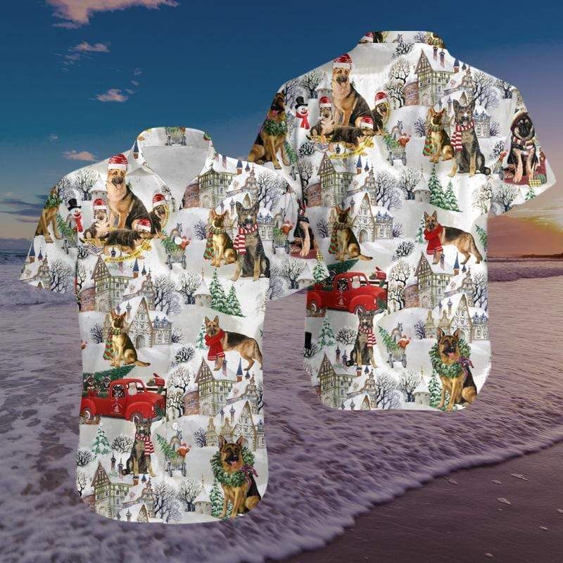 High Quality Christmas German Shepherds Hawaii Aloha Shirts Ha106596